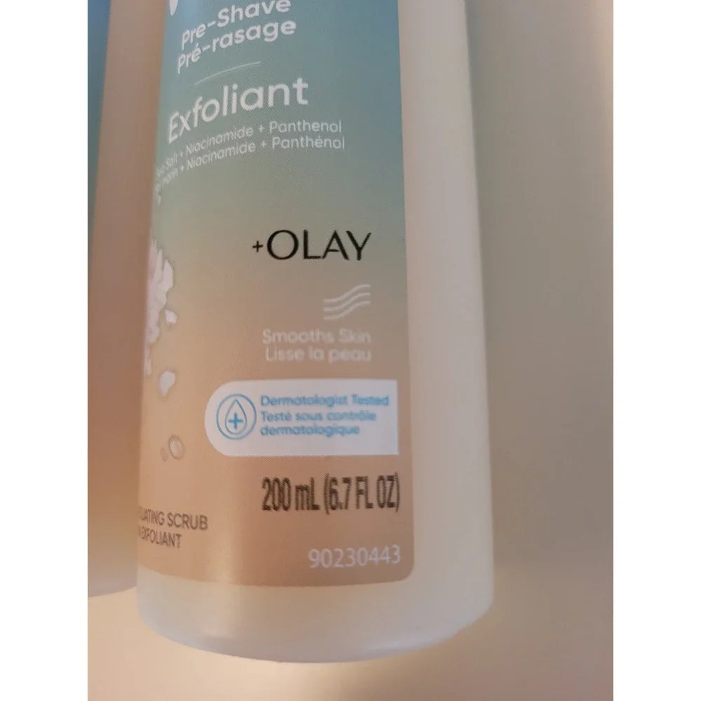 3 Gillette Venus + Olay Pre Shave Exfoliant Sea Salt Smooths Skin 6.7oz Each